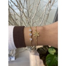 Jackferrero Kadın 2 Li Altın Kaplama  Renk Atmaz Bileklik Kombini