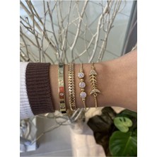 Jackferrero Kadın 4 Lü Altın Kaplama  Renk Atmaz Bileklik Kombini