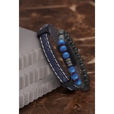 Jackferrero Özel Tasarım Erkek Deri ve Doğaltaş Bileklik Kombin