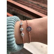 Jackferrero Özel Tasarım Rosse Renk  Kadın Kombin  Bileklik Seti  Renk Atmaz