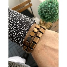 Jackferrero Kombin  Hematit Taşı Makrome El Örgüsü Erkek Bileklik