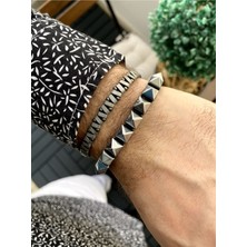 Jackferrero Kombin  Hematit Taşı Makrome El Örgüsü Erkek Bileklik