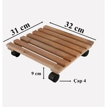 ALMİTAL Ahşap Saksı Altlığı Damacana Tüp Saksı Sehpası