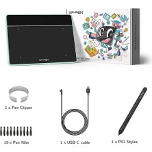 Xp-Pen Deco Fun Xs Yeşil Grafik Tablet Android Mac Linux Windows Chrome Os