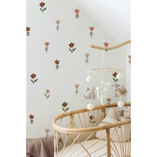 Piksel Grafik Çayır Çiçekleri Dekoratif Duvar Sticker