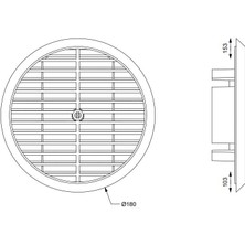 Afs Raksan 020 180 x Q103 - 153 mm Yuvarlak Sinek Telli Panjur Menfez Pratik Agmair Agm Yalıtım Havalandırma