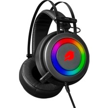 GameBooster H16 Storm RGB 7.1 Vitrual Kısa Mikrofonlu Gri Oyuncu Kulaklığı GB-H16