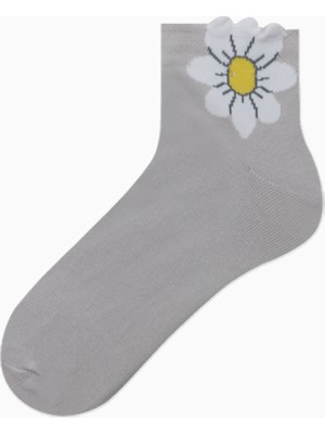 Bross 3lü 3D Çiçek Desenli Kadın Patik Çorabı