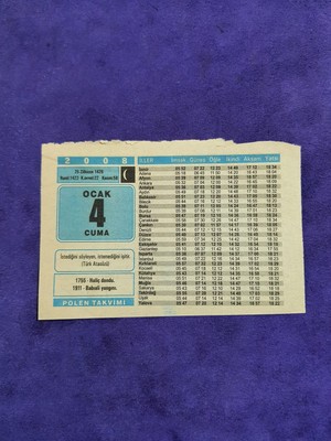 Hasyılmaz 4 Ocak 2008 Takvim Yaprağı - Nostaljik Koleksiyonluk Takvim Yaprağı A