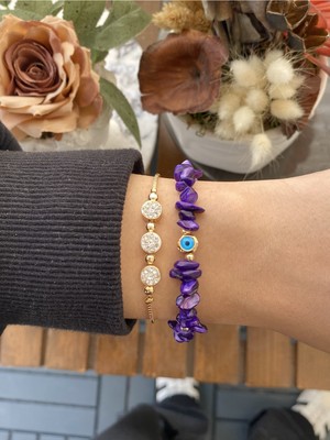 Jackferrero Kadın Altın Kaplama Bijuteri Bileklik Zirkon Taşlı 3 Lü Set