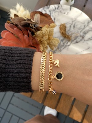 Jenny Daphne Kadın Altın Kaplama Bijuteri Bileklik Zirkon Taşlı 2 Li Set