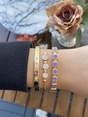 Jenny Daphne Kadın Altın Kaplama Bijuteri Bileklik Zirkon Taşlı 3 Lü Set