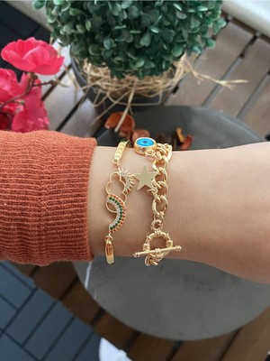 Jackferrero Gerçek Kadın 3 Lü Altın Kaplama  Bileklik  Faturalı Renk Atmaz Garantili Hediye Paketli