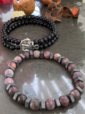 Jackferrero Gerçek Doğaltaş ve Çapa  Bileklik  Faturalı Renk Atmaz Garantili Hediye Paketli