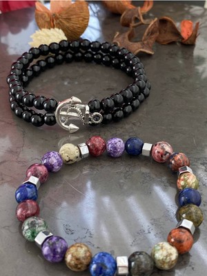 Jenny Daphne Gerçek Doğaltaş ve Çapa  Bileklik  Faturalı Renk Atmaz Garantili Hediye Paketli