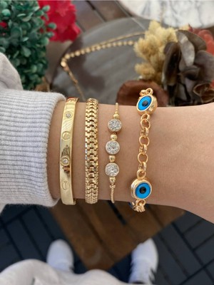 Jackferrero Kadın Gerçek 4 Lü  Bileklik Seti  Faturalı Renk Atmaz Garantili Hediye Paketli