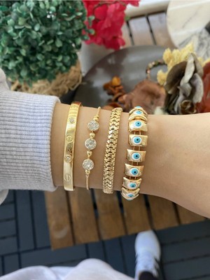 Jackferrero Kadın Gerçek 4 Lü  Bileklik Seti  Faturalı Renk Atmaz Garantili Hediye Paketli