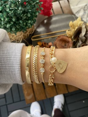 Jackferrero Kadın Gerçek 4 Lü  Bileklik Seti  Faturalı Renk Atmaz Garantili Hediye Paketli