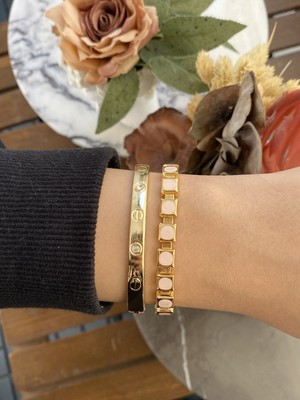 Jenny Daphne Kadın Altın Kaplama Bijuteri Bileklik Zirkon Taşlı 2 Li Set