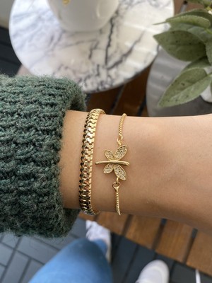 Jenny Daphne Kadın Altın Kaplama Bijuteri Bileklik Zirkon Taşlı 2 Li Set