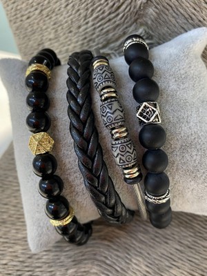 Jenny Daphne Erkek Gerçek Deri ve Doğaltaş Bileklik Kombin Faturalı Renk Atmaz Garantili Hediye Paketli