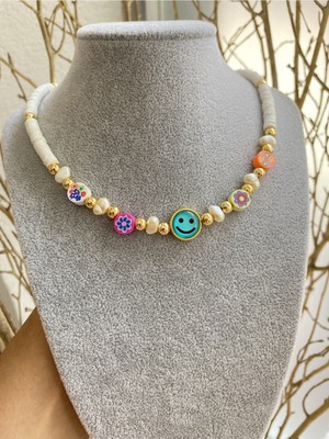 Jenny Daphne Kadın Detaylı Fimo Kolye Renk Atmaz