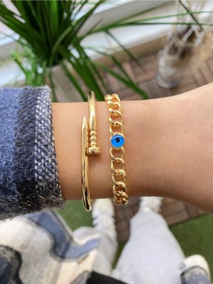 Jenny Daphne Kadın 2 Li Kombin Renk Atmaz Bileklik Seti