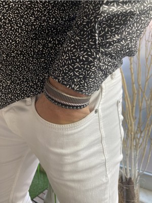 Jenny Daphne Erkek Deri ve Doğaltaş  Bileklik Kombin Gerçek Ürün Renk Atmaz