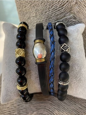 Jackferrero Erkek Gerçek Deri ve Doğaltaş Bileklik Kombin Faturalı Renk Atmaz Garantili Hediye Paketli