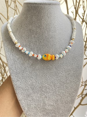 Jenny Daphne Kadın Detaylı Fimo Kolye Renk Atmaz