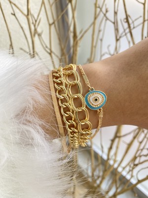 Jackferrero Kadın 4 Adet Kombin Bileklik Seti Altın Kaplama Renk Atmaz