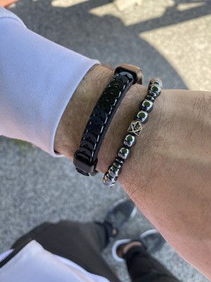 Jackferrero Erkek 2 Adet Kombin Bileklik Seti Deri & Doğaltaş