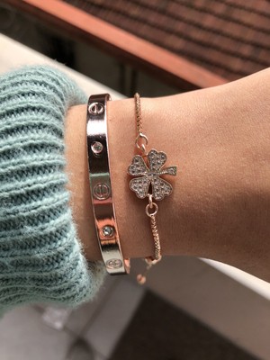 Jackferrero Özel Tasarım Rosse Renk  Kadın Kombin  Bileklik Seti  Renk Atmaz