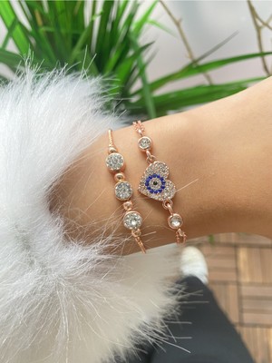 Jenny Daphne Kadın 2 Li Kombin Renk Atmaz Princ Altın Kaplama Bileklik Seti