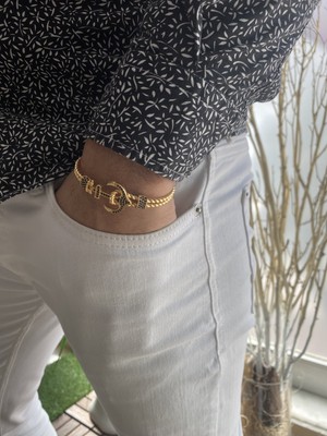 Jenny Daphne Erkek Çelik Gerçek Ürün Renk Atmaz Zirkon Taşlı