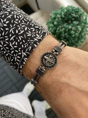 Jenny Daphne Erkek Tasarım Prinç Renk Atmaz Bileklik Kelepçe