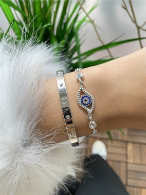 Jenny Daphne Kadın 2 Li Kombin Renk Atmaz Princ Altın Kaplama Bileklik Seti