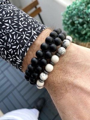 Jackferrero Kombin  Hematit Taşı Makrome El Örgüsü Erkek Bileklik