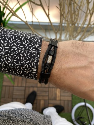 Jenny Daphne Erkek Deri Bileklik Gerçek Ürün Renk Atmaz