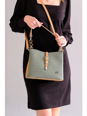 Just Polo Kadın Haki Çapraz Askılı 3 Gözlü Omuz & Kol Çantası