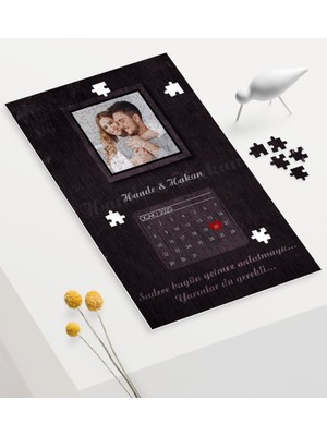 BK Kişiye Özel Fotoğraflı Yıldönümü 240 Parça A3 Puzzle - 3