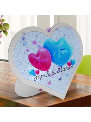 BK Kişiye Özel Sevgililer Günü Temalı 97 Parça Kalp Puzzle - 4