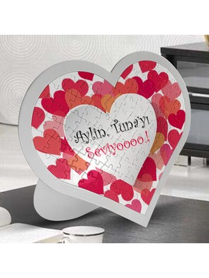 BK Kişiye Özel Sevgililer Günü Temalı 97 Parça Kalp Puzzle - 37