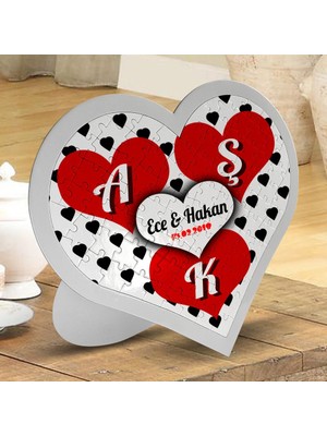 BK Kişiye Özel Sevgililer Günü Temalı 97 Parça Kalp Puzzle - 5