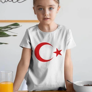 Ay Yıldızlı Türk Bayraklı Çocuk T-Shirt Ay Yıldızlı T-Shirt