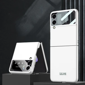 Samsung Galaxy Z Flip3 5g Için Gkk Ultra-Ince Tam Kapak Kılıf Gümüş Rengi