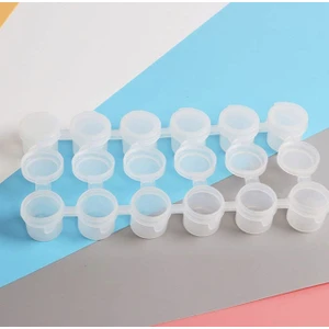 60 Adet Boya Kutusu, 5 cc Boya Kutusu Kapaklı Plastik 10 Adet 6'lı Şerit, Tüm Boyalar İçin