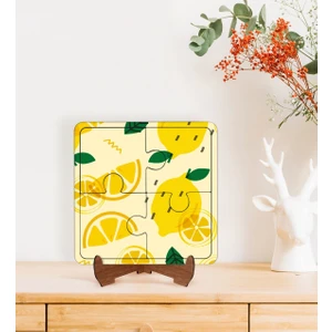Bk Gift Limon Tasarımlı Ahşap Standlı Puzzle Çerçeve-1