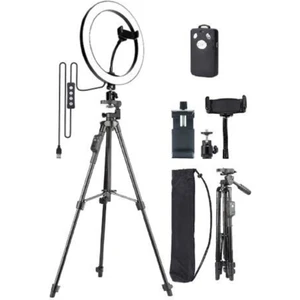 Tripodlu Selfie Işığı Ring Light 10 Inç LED Işıklı Halka Bluetooth Kumandalı