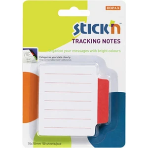 Stickn Tracking Notes Yapışkanlı Çizgili Not Kağıtları Kırmızı 21